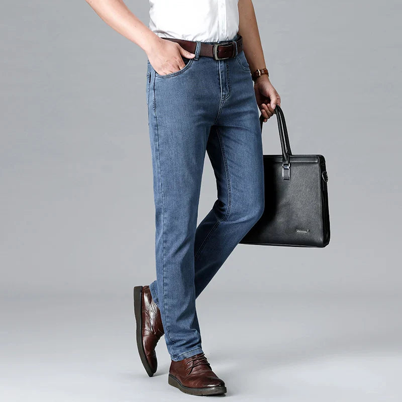 Stretch Slim Fit Jeans – Men's Mid-Rise Tapered Denim | Harrison