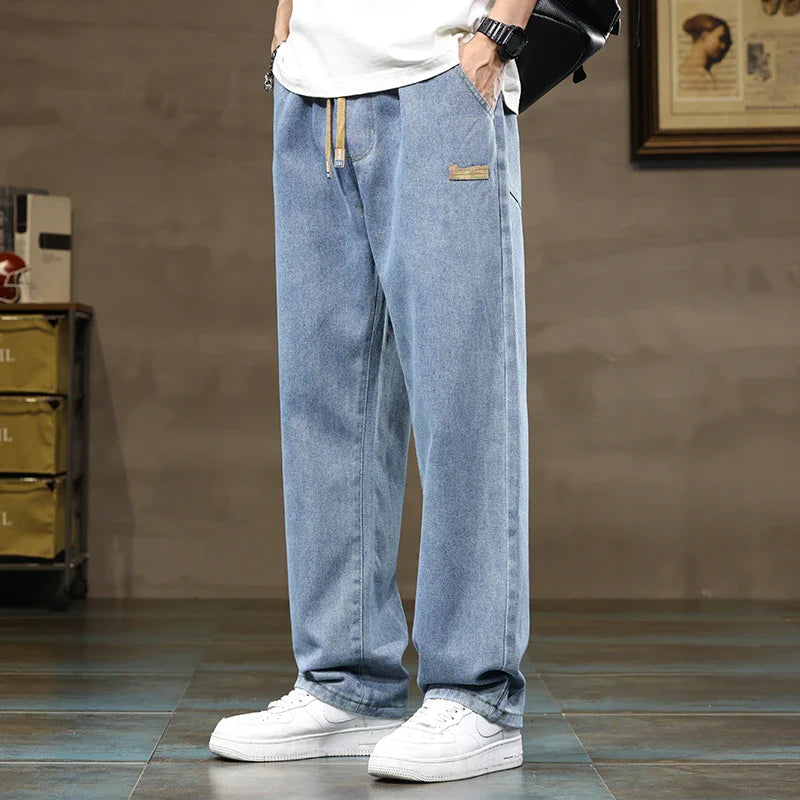 Baggy Wide-Leg Jeans – Men's Drawstring Casual Denim | Arden