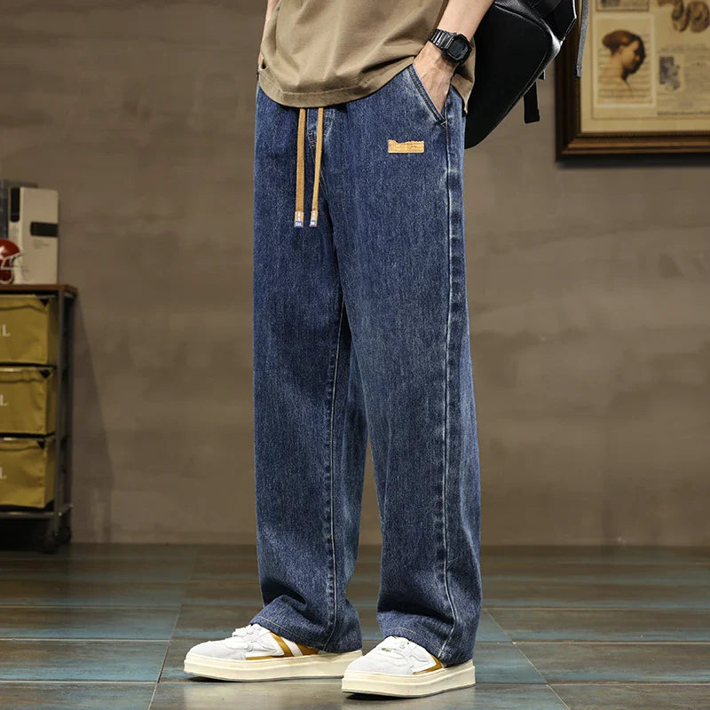 Baggy Wide-Leg Jeans – Men's Drawstring Casual Denim | Arden
