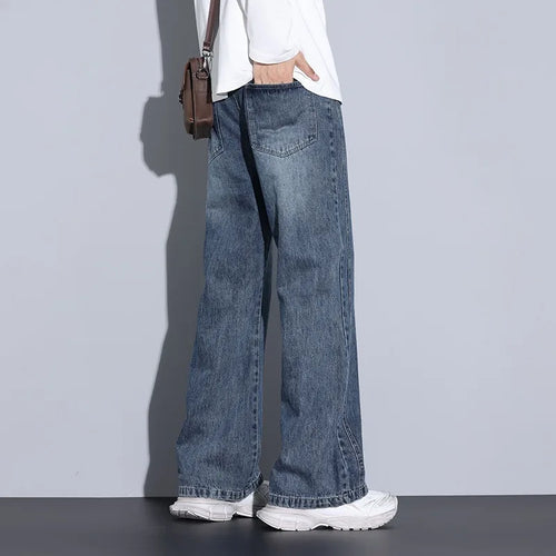 Men's Wide-Leg Denim Jeans with Drawstring | Arden